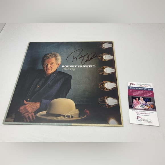 Rodney Crowell signed Close Ties Album JSA COA